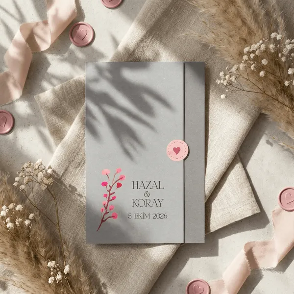 Modern Grey & White Wedding Invitation