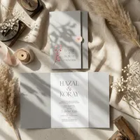 Modern Grey & White Wedding Invitation