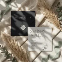 Botanical Wax Seal Black & White Wedding Invitation