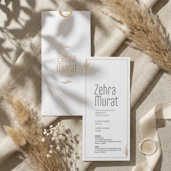 Gold Foil Minimal Wedding Invitation Set