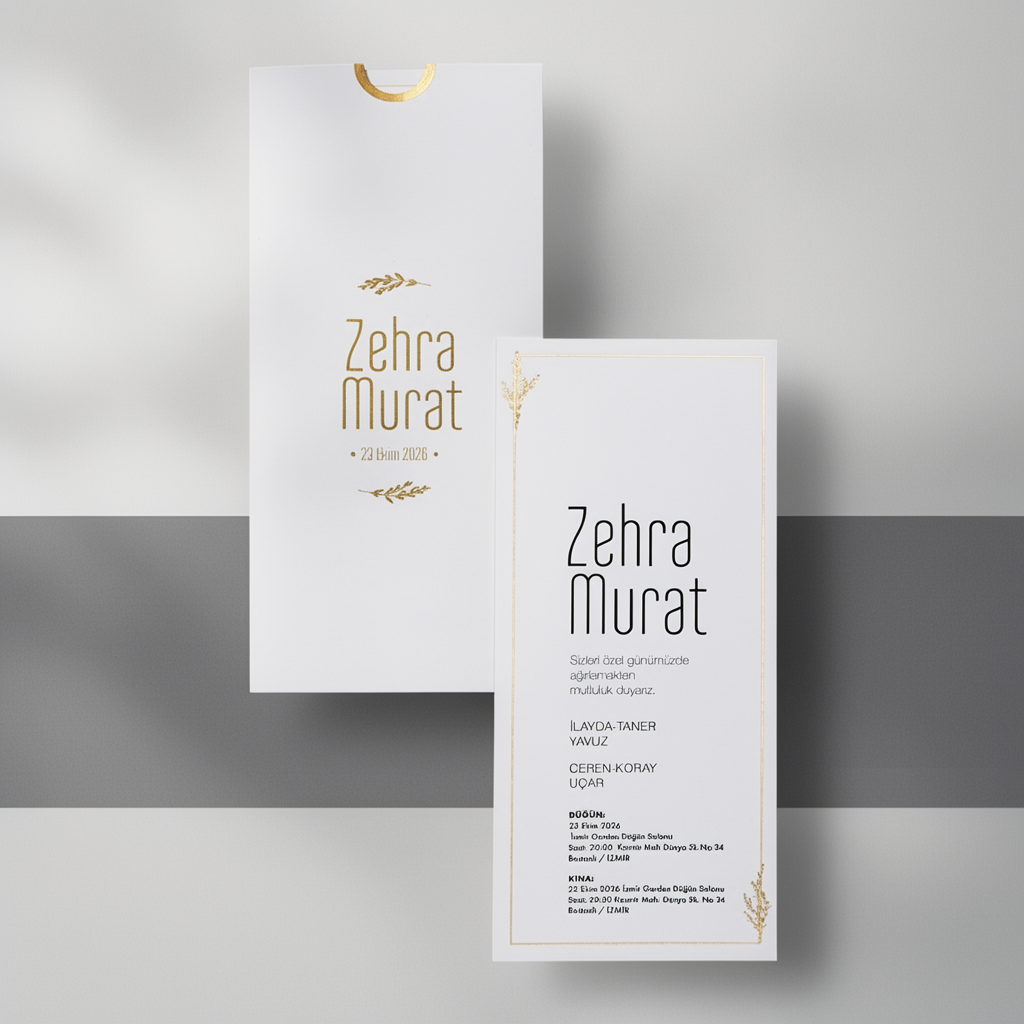Gold Foil Minimal Wedding Invitation Set