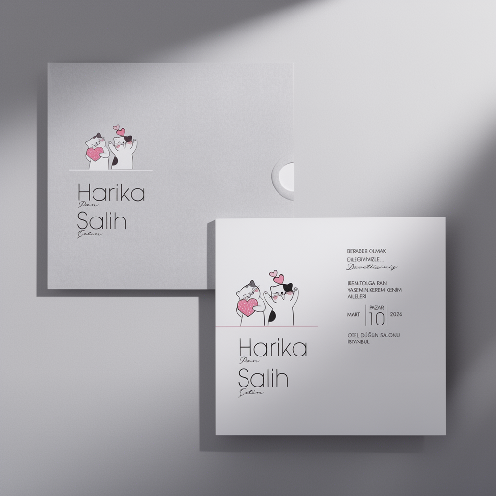 Illustrated Couple Wedding Invitation