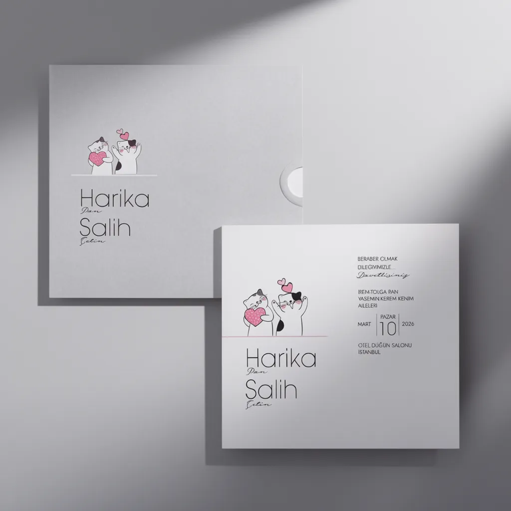 Illustrated Couple Wedding Invitation