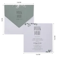 Sage Green Floral Wedding Invitation