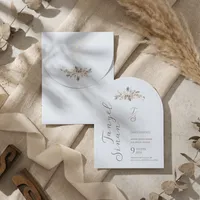 Dusty Blue Botanical Wedding Invitation