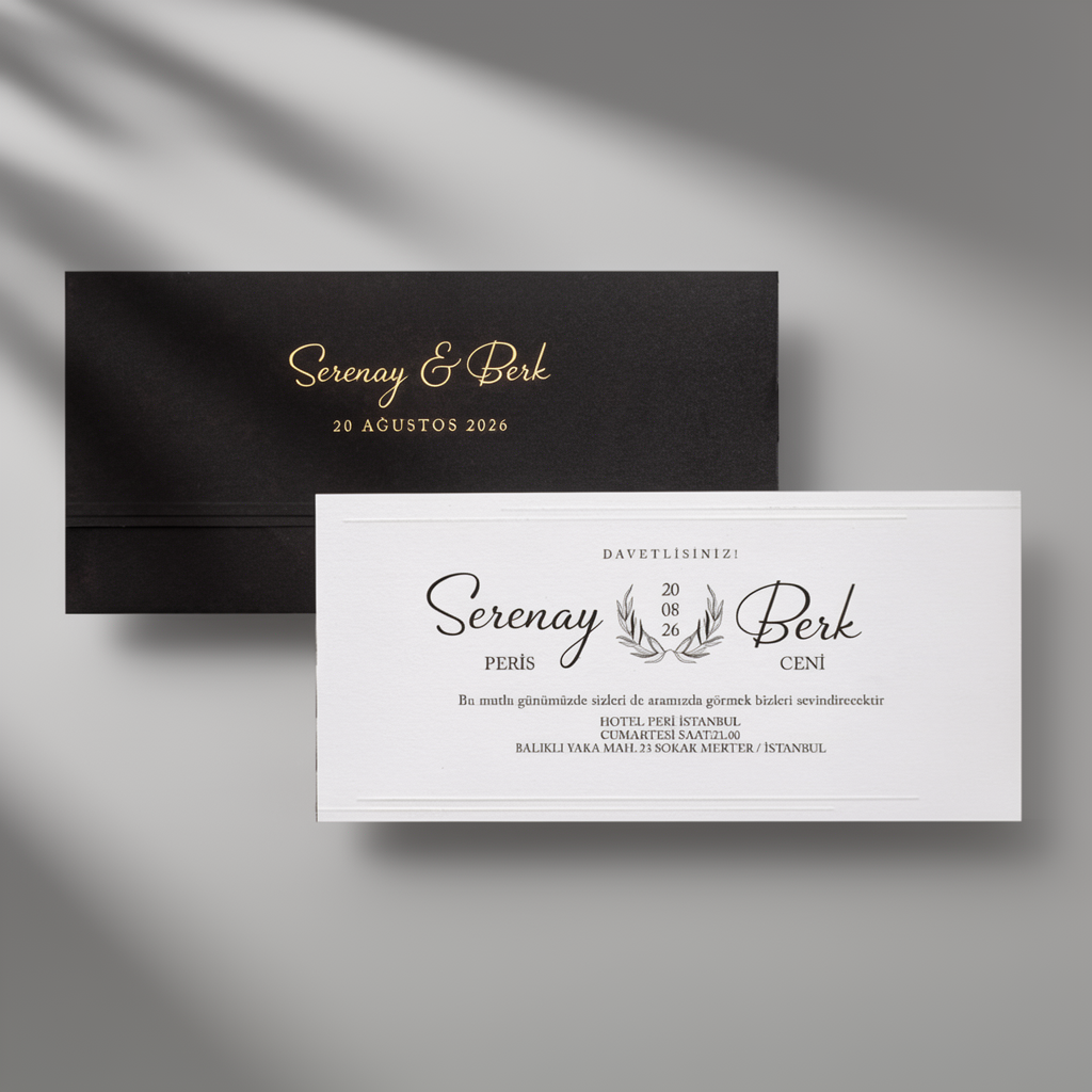 Black Gold Minimal Wedding Invitation