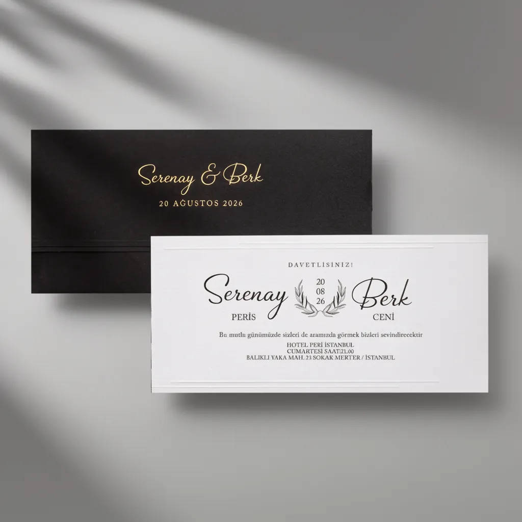 Black Gold Minimal Wedding Invitation