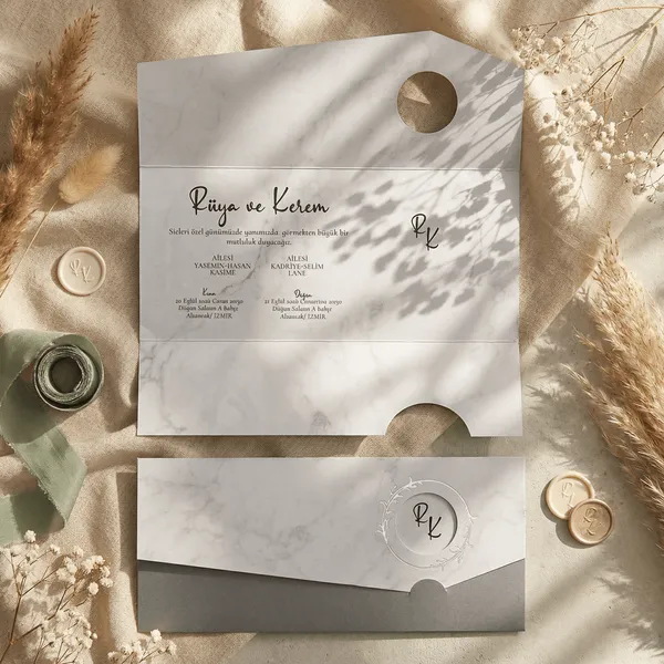 Marble Effect Wedding Invitation