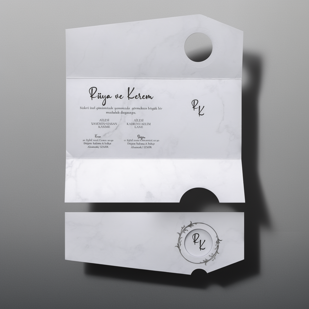 Marble Effect Wedding Invitation