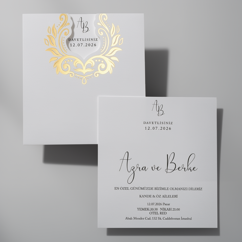 Gold Crest Classic Wedding Invitation
