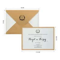 Gold Frame Horizontal Wedding Invitation