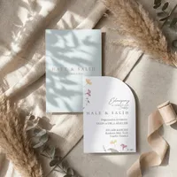 Pastel Floral Arch Wedding Invitation