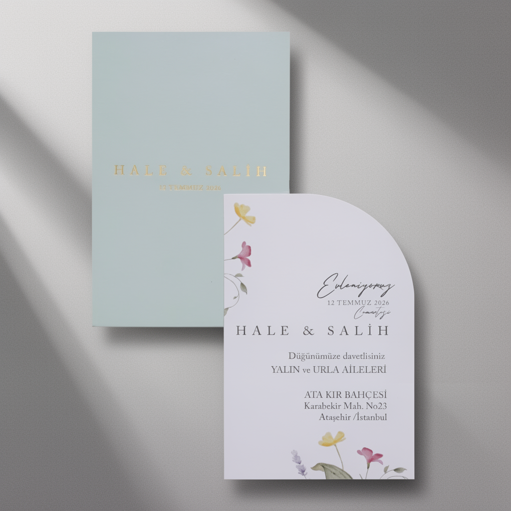 Pastel Floral Arch Wedding Invitation