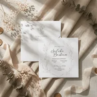 Minimal Floral Line Wedding Invitation
