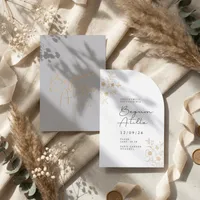 Gray Gold Arch Wedding Invitation