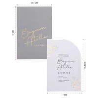 Gray Gold Arch Wedding Invitation