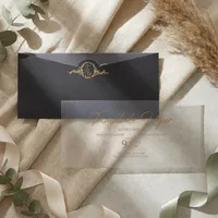 Black Gold Script Wedding Invitation
