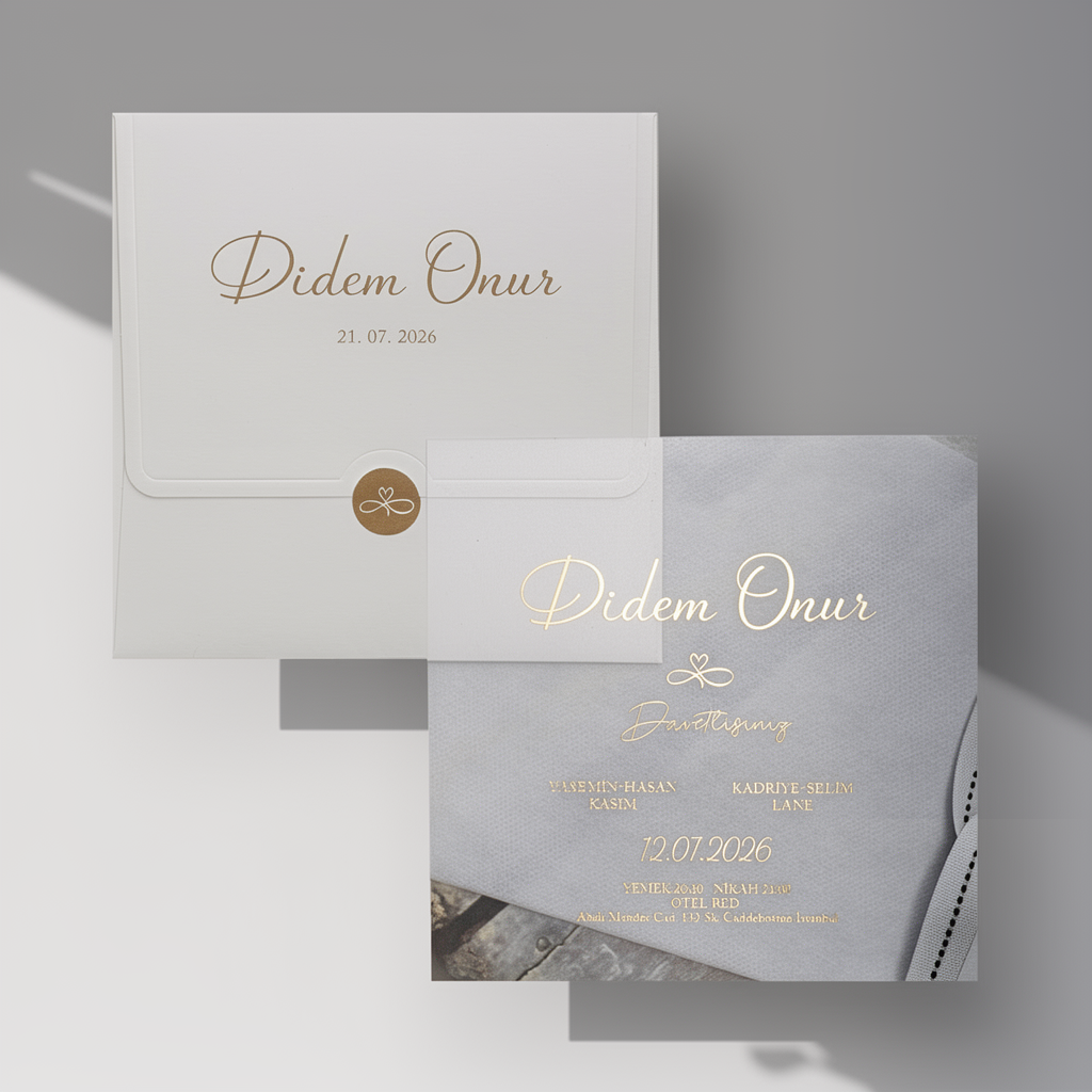 Gold Skyline Wedding Invitation