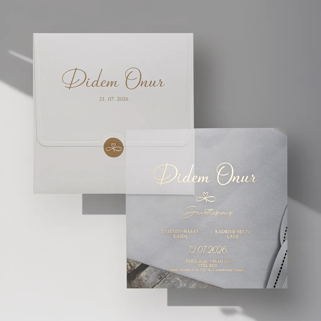 Gold Skyline Wedding Invitation