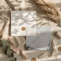 Ivory Gold Script Wedding Invitation