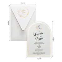 Gold Frame Arch Wedding Invitation