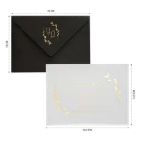 Black Botanical Gold Wedding Invitation