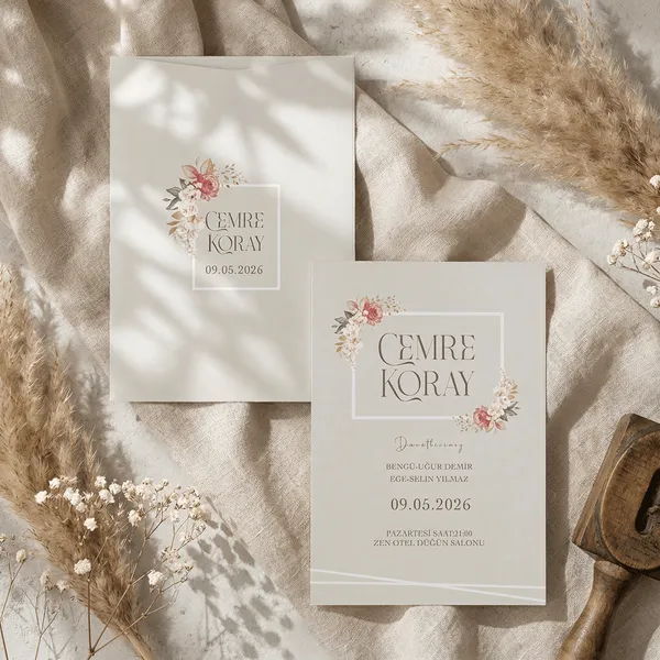 Greenery Pocket Wedding Invitation