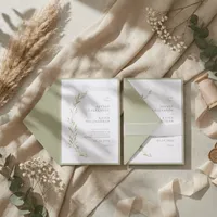 Green Botanical Wedding Invitation