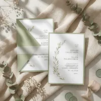 Green Botanical Wedding Invitation