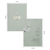 Green Floral Wedding Invitation