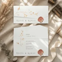 White Wedding Invitation with Gold Detail