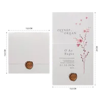 White Wedding Invitation with Pink Florals