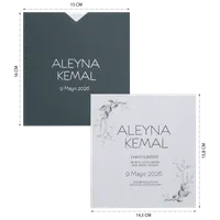 Navy Botanical Wedding Invitation