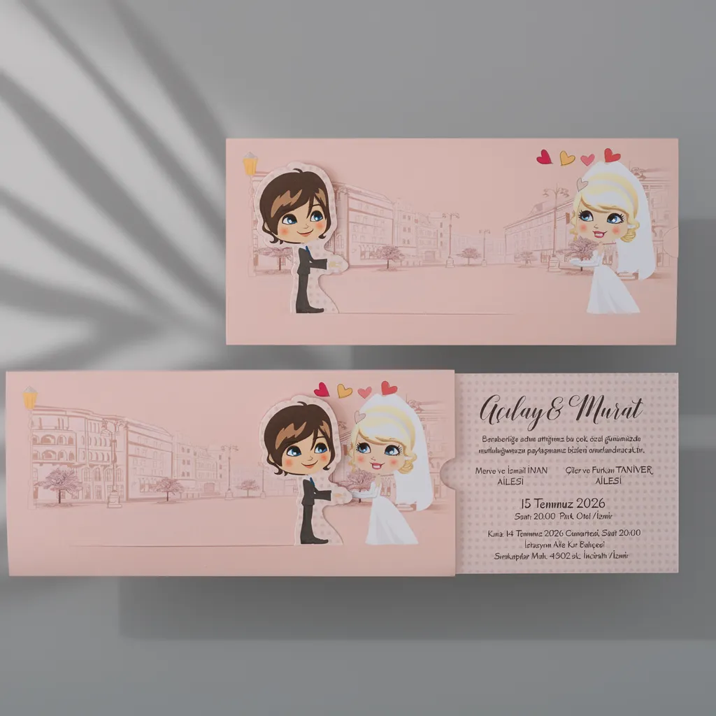 Illustrated Cartoon Wedding Invitation