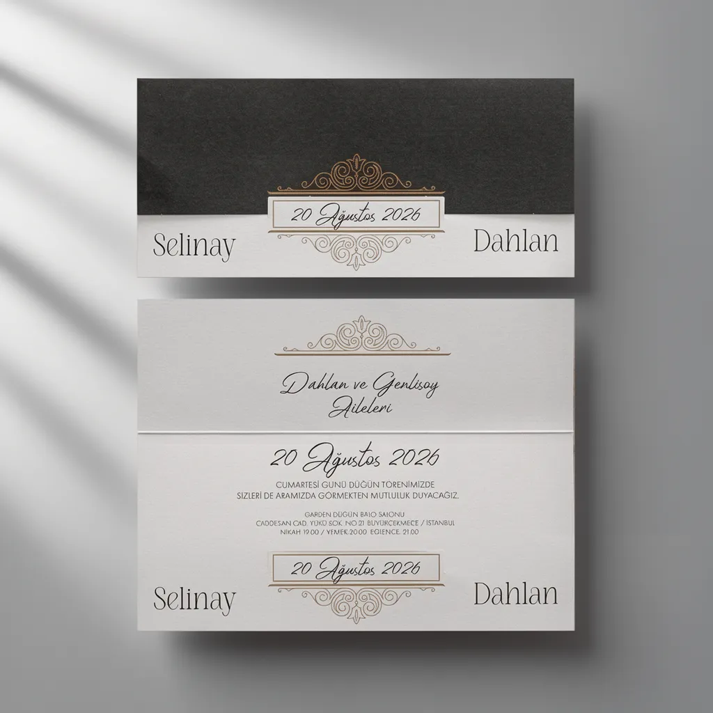 Classic Beige Wedding Invitation