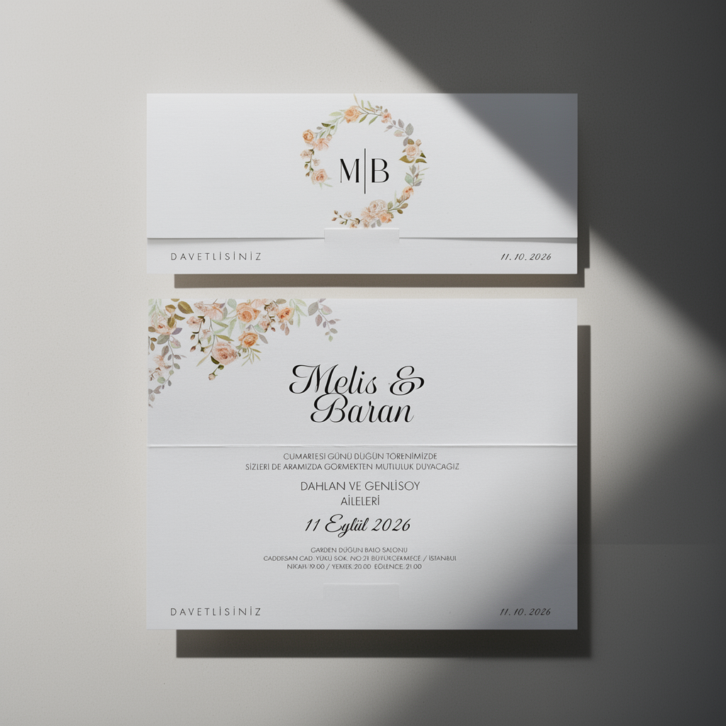 Floral Wreath Wedding Invitation