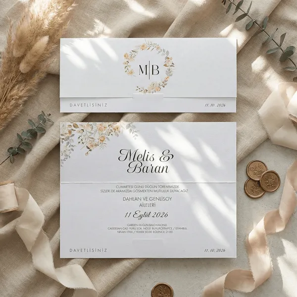 Floral Wreath Wedding Invitation