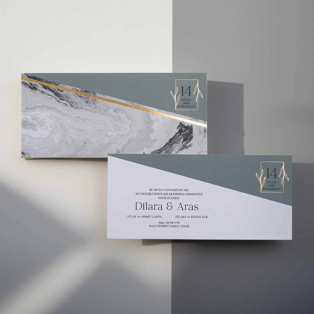 Marble Style Wedding Invitation