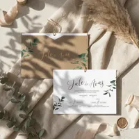 Greenery Pocket Wedding Invitation