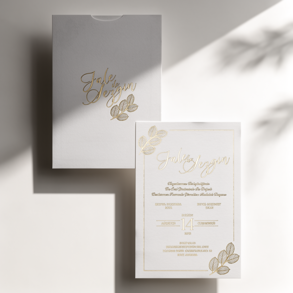 Gold Leaf Wedding Invitation