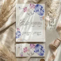 Orchid Floral Wedding Invitation