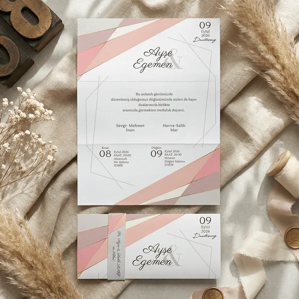 Abstract Geometric Wedding Invitation