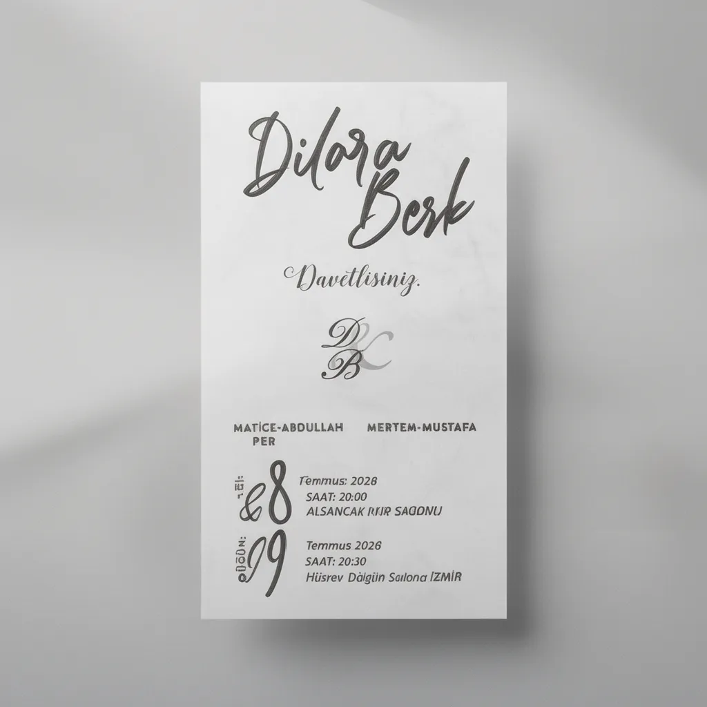 Minimal Marble Wedding Invitation