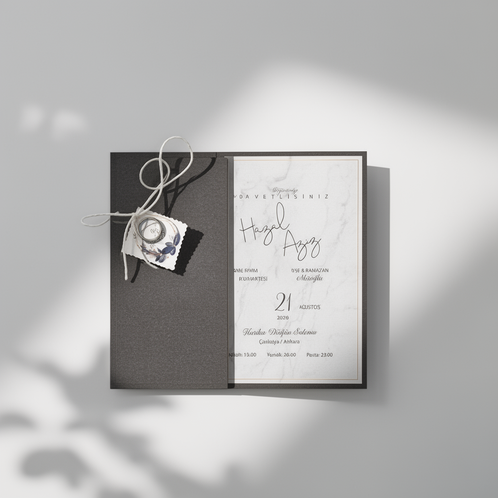 Pocket Marble Wedding Invitation