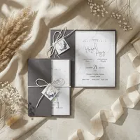 Pocket Marble Wedding Invitation