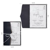Navy Pocket Wedding Invitation
