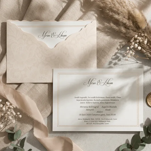 Ivory Lace Wedding Invitation