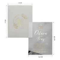 Gold Wreath Minimal Wedding Invitation