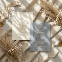 Gold Wreath Minimal Wedding Invitation