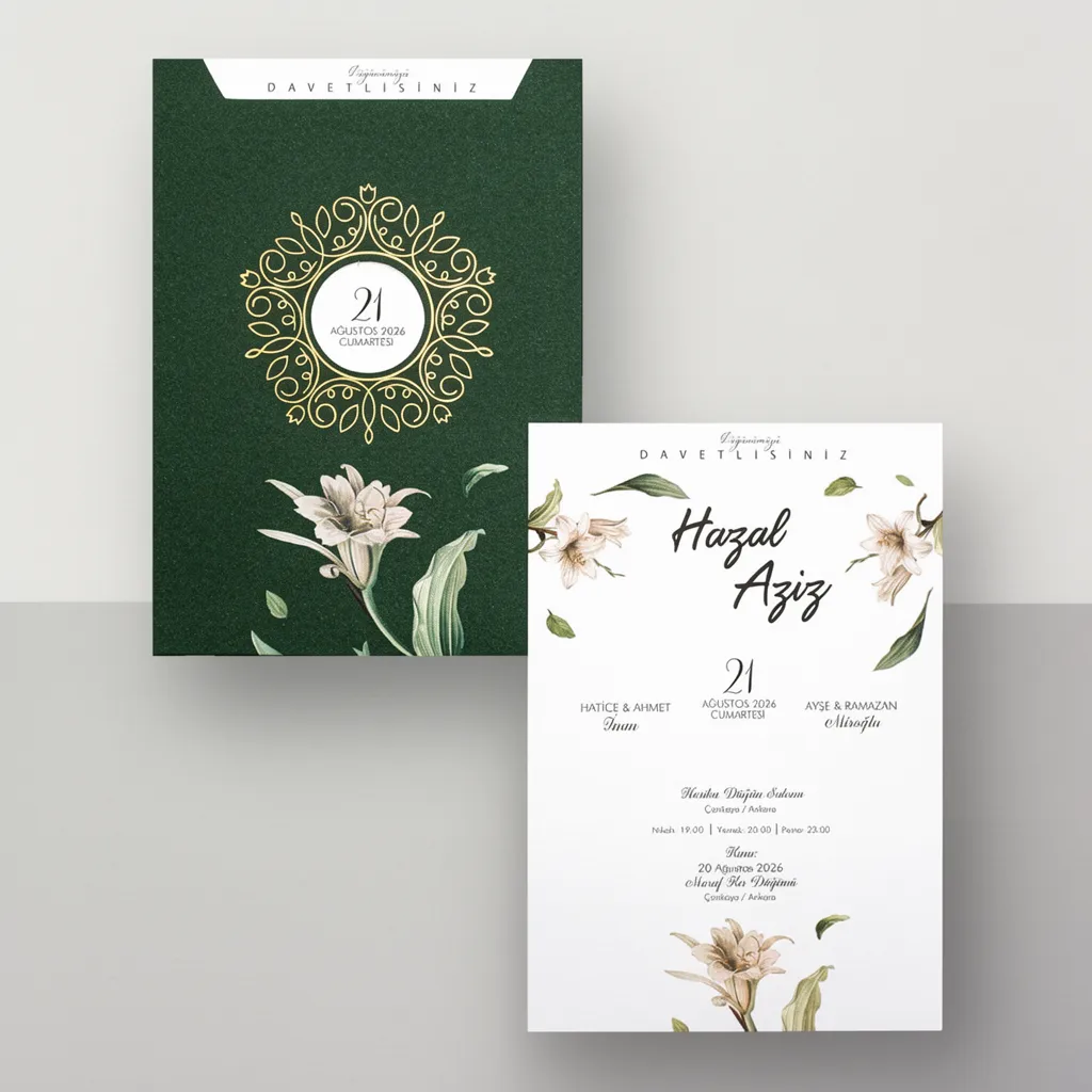 Botanical Green Wedding Invitation